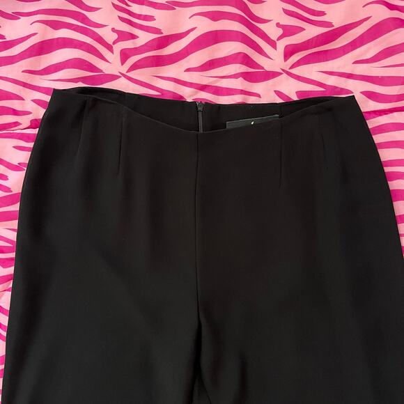 Vintage 90s / Y2K Ruffle Hem Flare Black Pants Latin Ballroom // Size 8 Medium - Picture 2 of 5